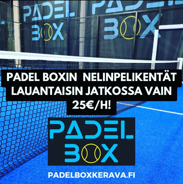 Padel Boxin nelipelikentät lauantaisin vain 25e/h!